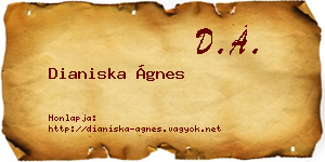 Dianiska Ágnes névjegykártya