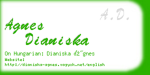 agnes dianiska business card